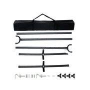 Double Hammock with Steel Stand components, including stand pieces and carrying bag, for outdoor relaxation setup.