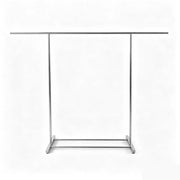 Double Rail Retractable Clothes Rack with Wheels showing a sleek, minimalist design for efficient storage.