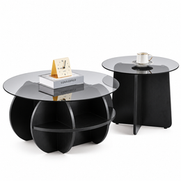 Modern Glass Nesting Coffee Table Set
