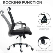 Ergonomic High Back Mesh Office Chair with rocking function and adjustable tension feature.