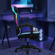 Ergonomic RGB LED Gaming Chair with dynamic lighting in a stylish gaming setup.