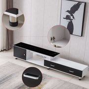 Extendable TV Stand with Marble Top & Storage
