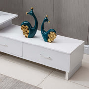 Extendable TV Stand with Marble Top & Storage