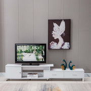 Extendable TV Stand with Marble Top & Storage