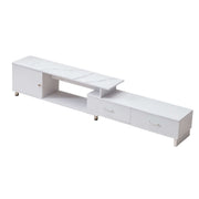 Extendable TV Stand with Marble Top & Storage