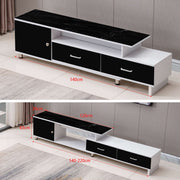 Extendable TV Stand with Marble Top & Storage