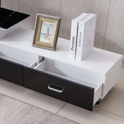 Extendable TV Stand with Marble Top & Storage