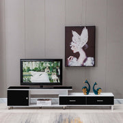 Extendable TV Stand with Marble Top & Storage