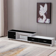 Extendable TV Stand with Marble Top & Storage