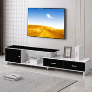 Extendable TV Stand with Marble Top & Storage