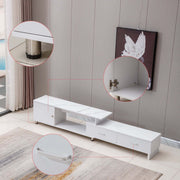 Extendable TV Stand with Marble Top & Storage