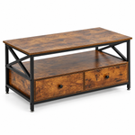 Coffee table with two drawers and storage shelf