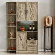 Kitchen Storage Cabinet: Farmhouse Coffee Bar & Buffet Sideboard