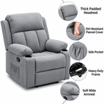 Lexi recliner chair with overstuffed pillow-top armrests
