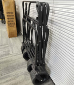 Space-saving storage of multiple collapsible outdoor carts with brakes folded