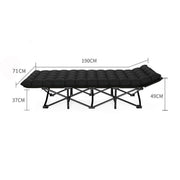 eight measurements of 200kg capacity folding camping cot with mattress