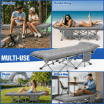 Comfortable folding camping cot with mattress for outdoor adventures
