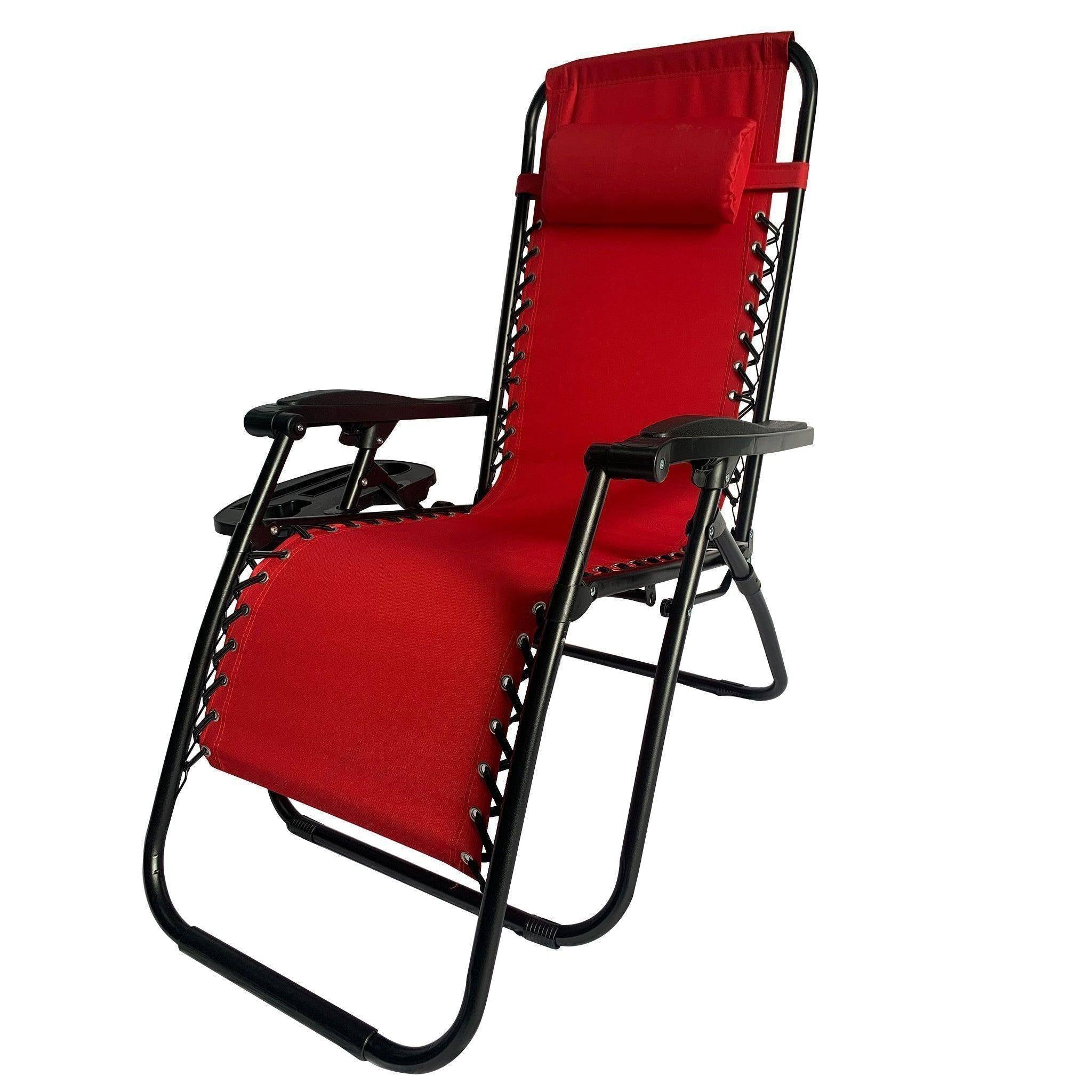 Folding Recliner Chair Lounger With Tray - Set Of 2  BSC-012