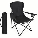 Heavy-Duty Folding Camping Chair with Cup Holder & Travel Bag for outdoor adventures.