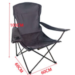 Heavy-Duty Folding Camping Chair with cup holder, measuring 103CM in height and 60CM in width, designed for outdoor use.