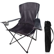 Heavy-Duty Folding Camping Chair with Cup Holder & Travel Bag for outdoor adventures.