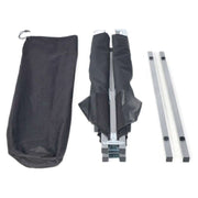 Heavy-Duty Portable Folding Camping Stretcher components, including carrying bag and folding parts for easy transport.