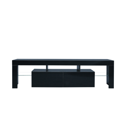 Black rectangular table on a white background