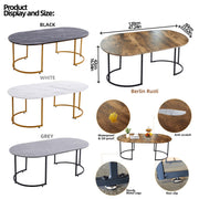120cm marble-effect coffee table for living room