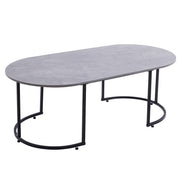 CT-CH07 oval coffee table metal legs and rounded design