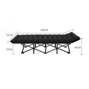 eight measurements of 200kg capacity folding camping cot with mattress