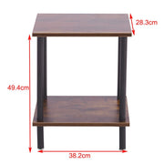 Industrial 2-Tier Side Table