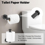 Matte Black Bathroom Towel Rack Set – 5 Piece