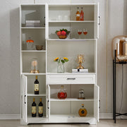 Kitchen Storage Cabinet White LED Buffet