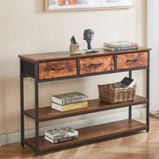 120cm Fabric Drawer Console Table with Lower Shelf