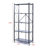 Mobile Kitchen Shelf with 3, 4 & 5 tier storage, ladder-style design, dimensions 158cm height, 71cm width, 34cm depth.