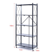 Mobile Kitchen Shelf with 3, 4 & 5 tier storage, ladder-style design, dimensions 158cm height, 71cm width, 34cm depth.