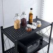 3-Tier Foldable Storage Trolley with Wheels