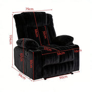 Manual Recliner Chair Corduroy Lounge Armchair with Cup Holders