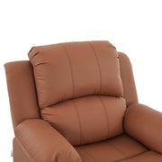 Dakota PU leather massage recliner close-up showing padded comfort and stitching