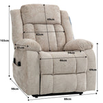 Chenille power lift recliner chair with high-density sponge and massage function