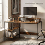 Computer Desk with Monitor Stand and Reversible Shelves – product image 5