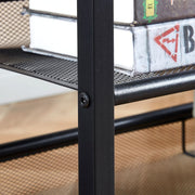 5-Tier Industrial Shoe Rack with Rustic Wood Top