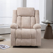 Electric recliner lounge chair with 180-degree recline, massage and heating