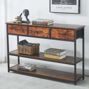 120cm Fabric Drawer Console Table with Lower Shelf