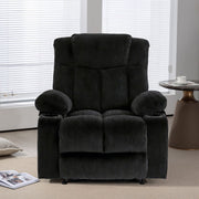 Manual Recliner Chair Corduroy Lounge Armchair with Cup Holders