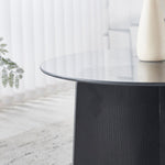 Modern Glass Nesting Coffee Table set with a sleek black finish and elegant glass top, perfect for stylish living rooms.