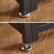 Black Coffee Table with Open Shelf and Metal Frame