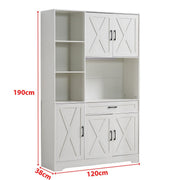 Kitchen Storage Cabinet White LED Buffet