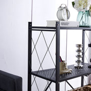 3-Tier Foldable Storage Trolley with Wheels