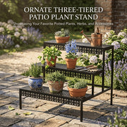 3-Tier Metal Plant Stand Indoor & Outdoor